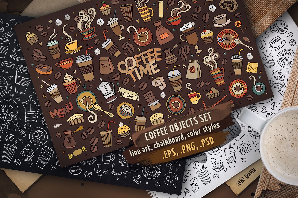 Coffee Objects & Elements Set example image 1