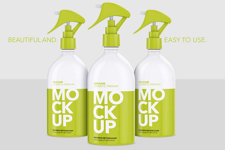 Cosmetic Pump Spray Bottle 500ml - Mockup example image 1