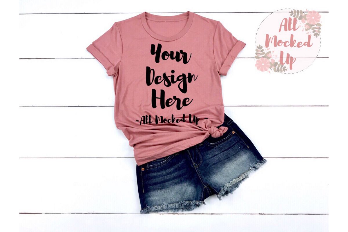 Bella Canvas 3001 / 3413 MAUVE Shirt Mock Up - 3/19 example image 1
