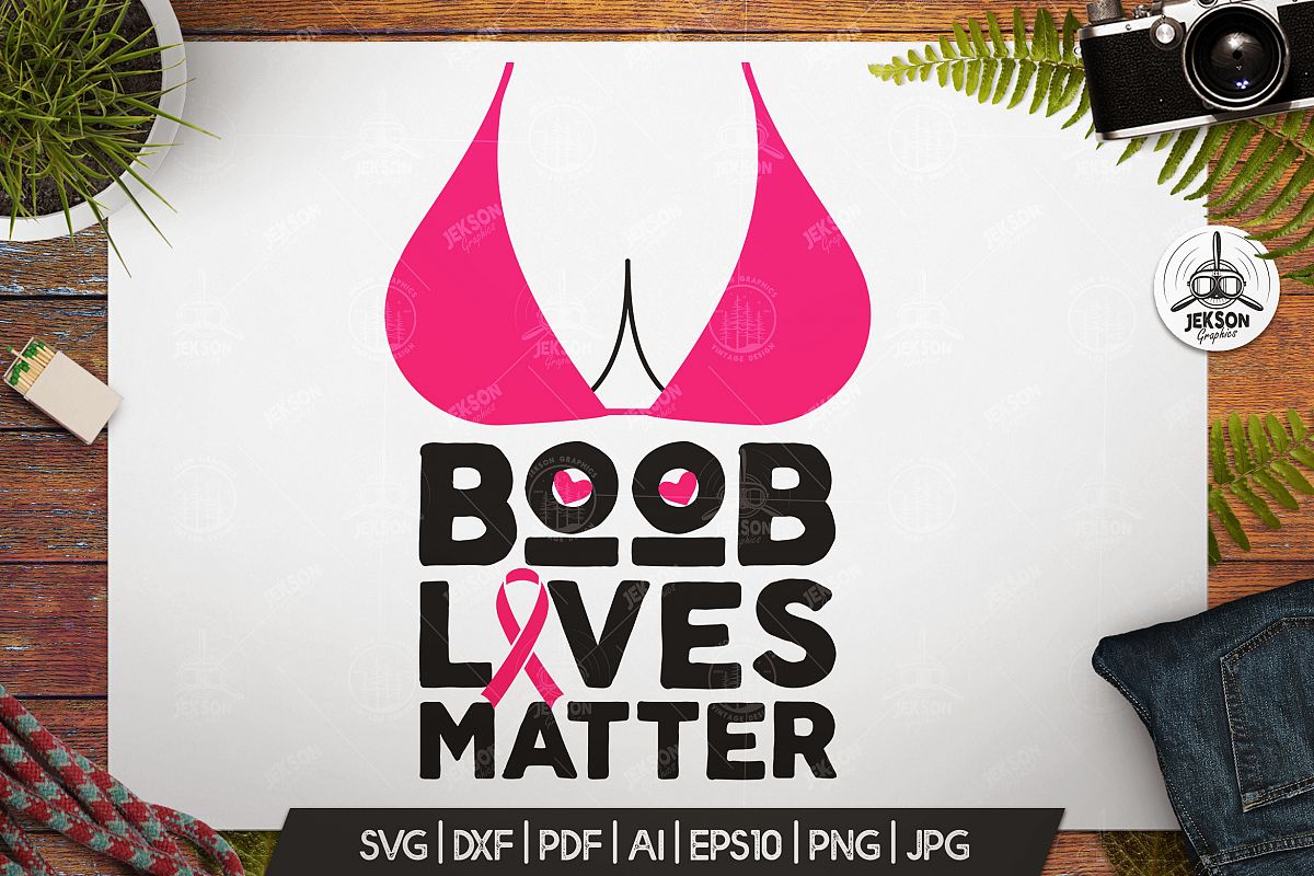 Breast Cancer Awareness Illustration / Retro Print SVG File example image 1