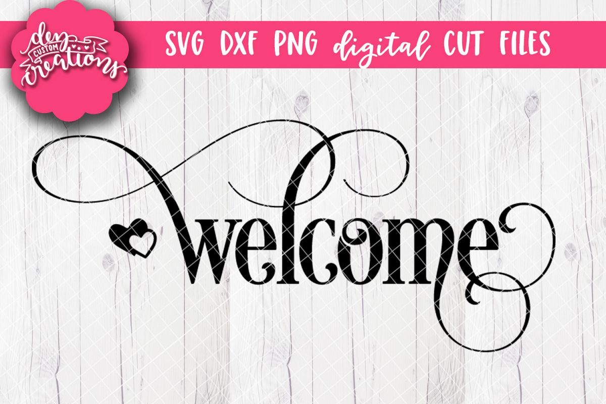 Welcome - SVG DXF PNG Digital Cut File example image 1