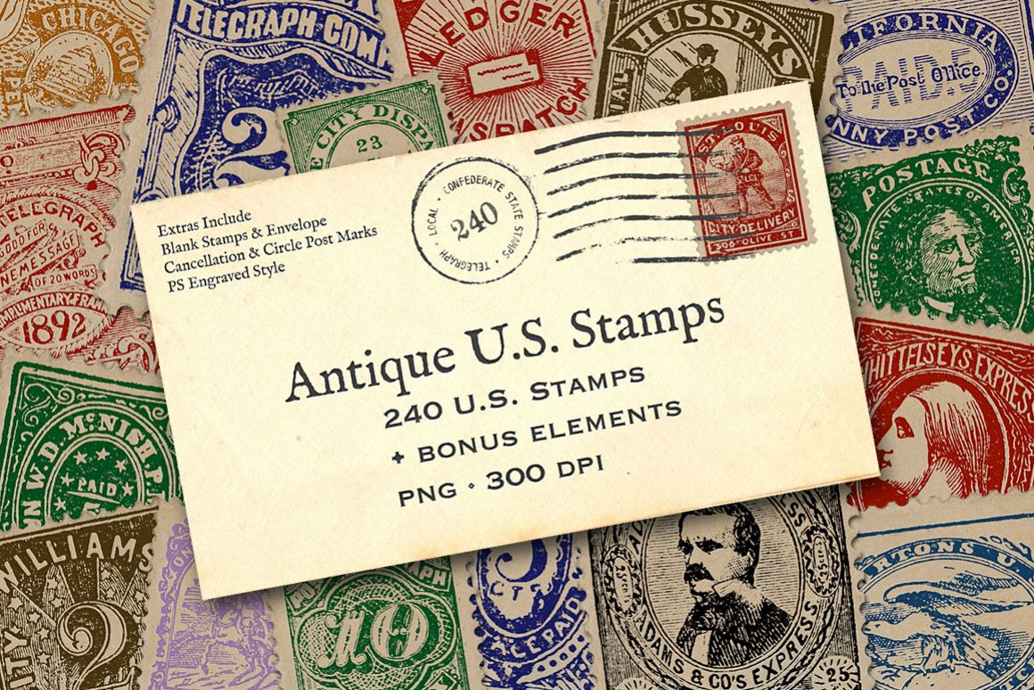 Antique US Stamp Graphics example image 1