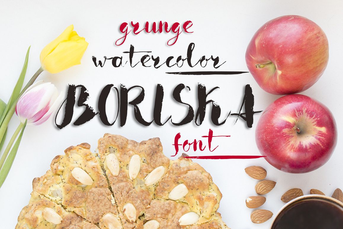Boriska watercolor grunge font example image 1