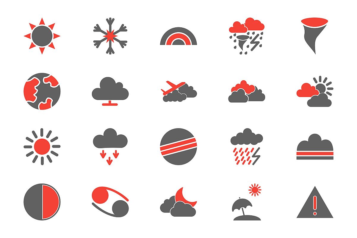 Set Of Weather And Season Icons example image 1