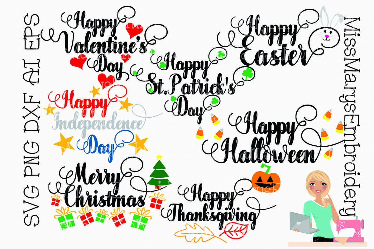 Download Happy Holiday Bundle | SVG PNG DXF AI EPS