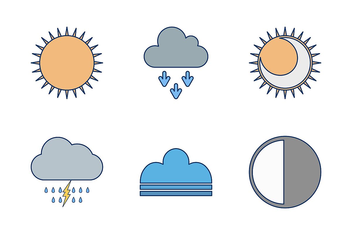 Set Of Weather And Season Icons example image 1