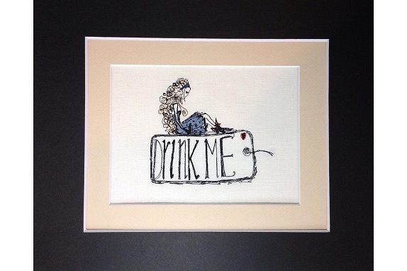 Unique Machine Embroidery Design 'Alice' Drink Me example image 1