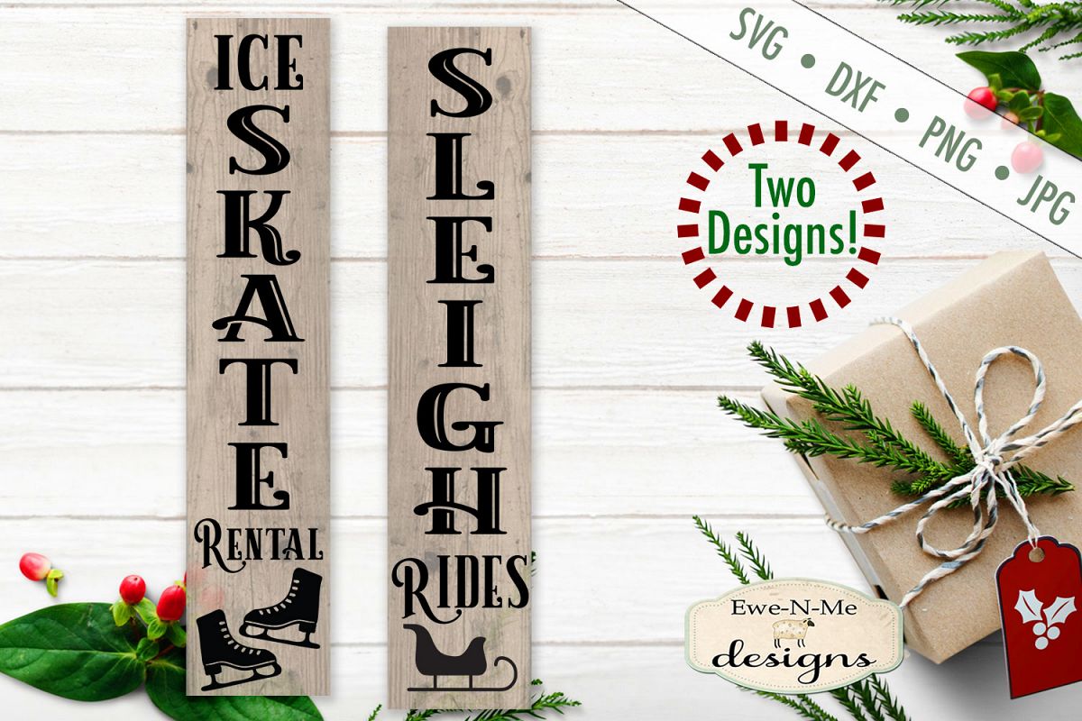 Skate Rental - Sleigh Rides - Christmas - Vertical SVG example image 1
