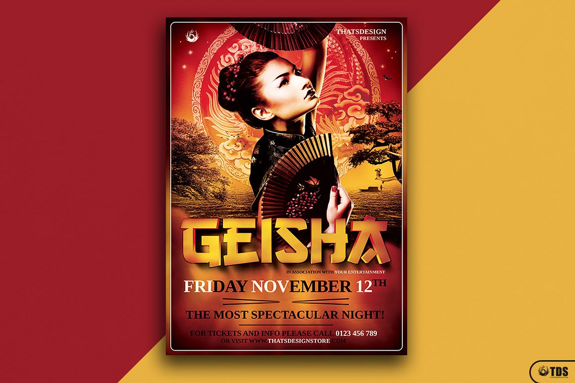Geisha Night Flyer Template V3 example image 1