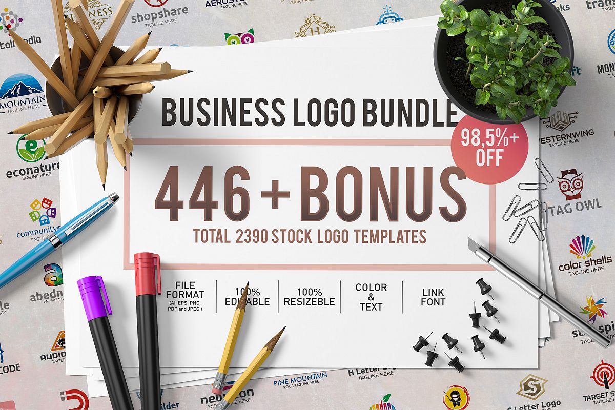 446 Business Logo Bundle - 98,5 OFF example image 1