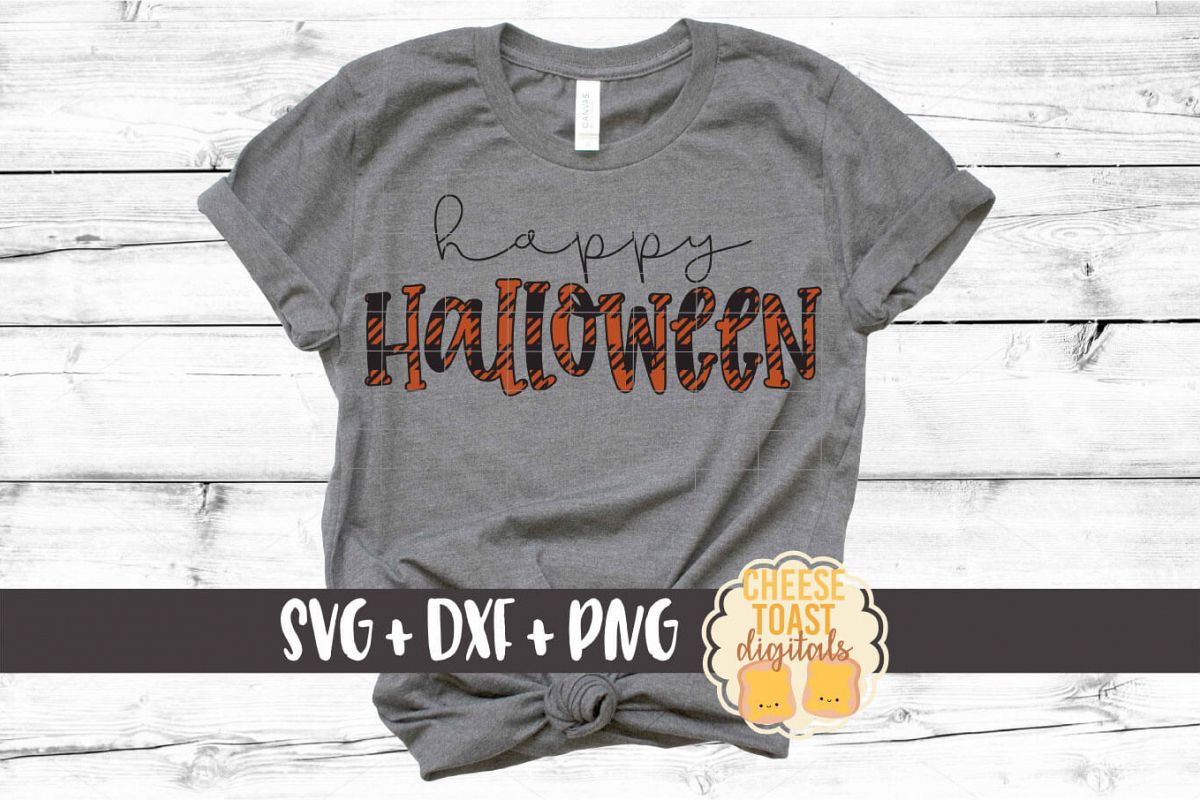 Happy Halloween - Buffalo Plaid SVG PNG DXF Cut Files example image 1