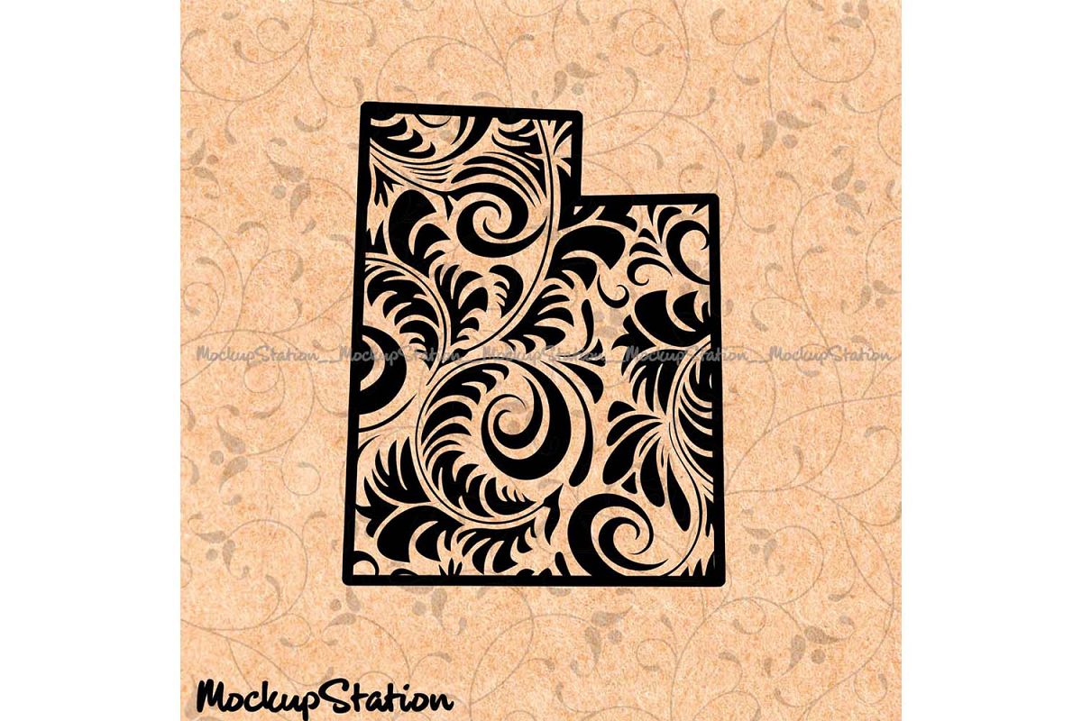 Utah Mandala SVG, UT Decor Floral Paisley PNG Cut File example image 1