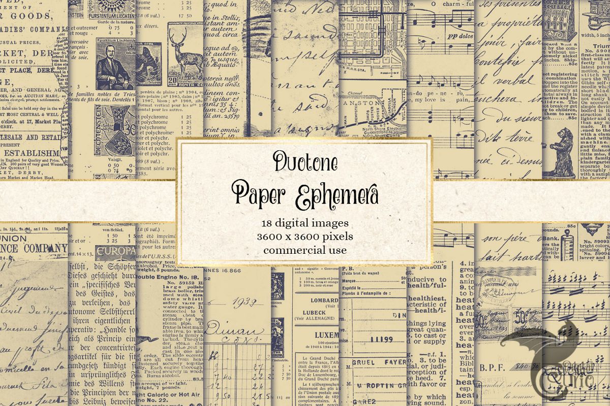 Duotone Paper Ephemera Textures example image 1