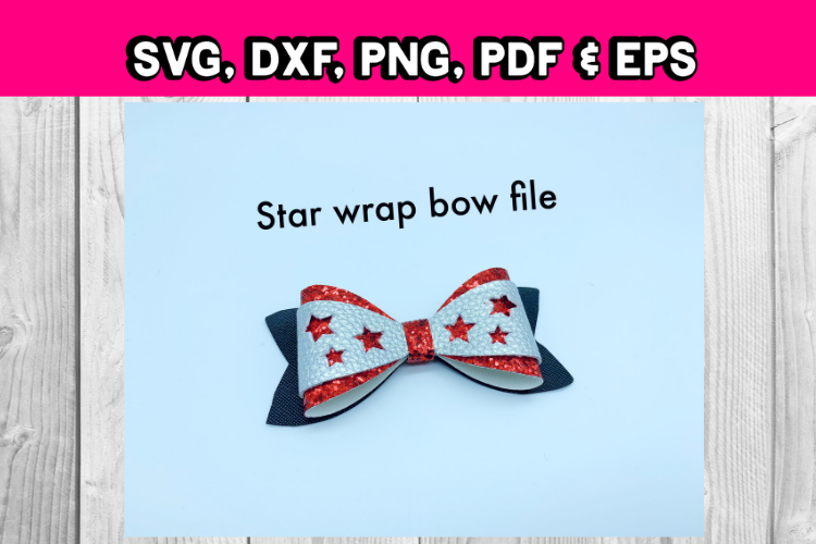 Hair bow svg file - Star hair bow - Christmas - 4th of july example image 1