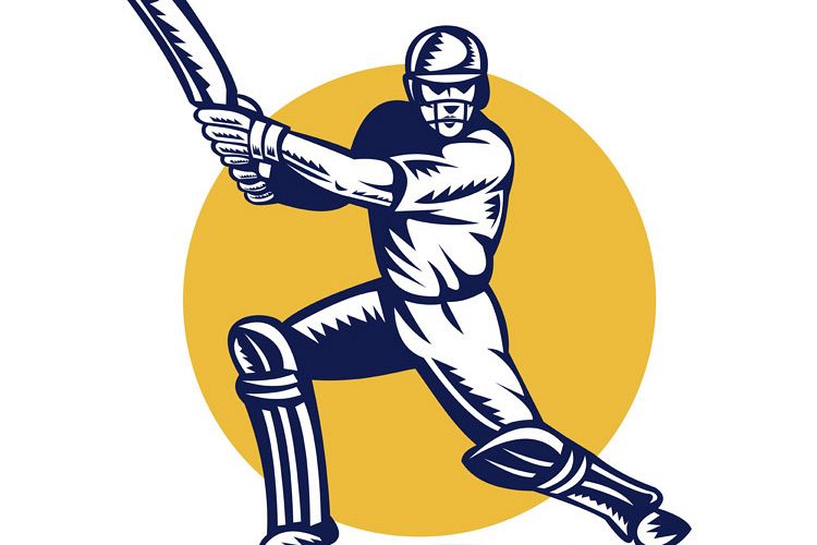 cricket sports batsman batting front view example image 1