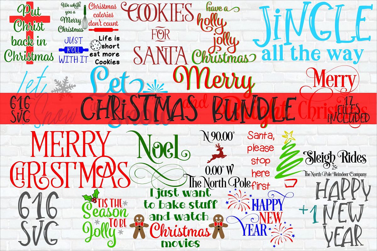 Christmas Bundle SVG, DXF, Ai, PNG example image 1