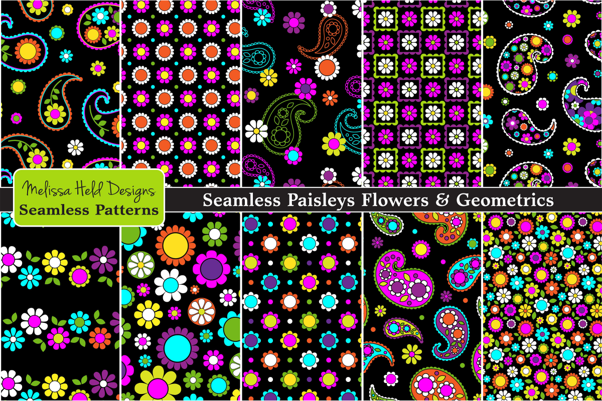Seamless Paisleys & Flowers example image 1