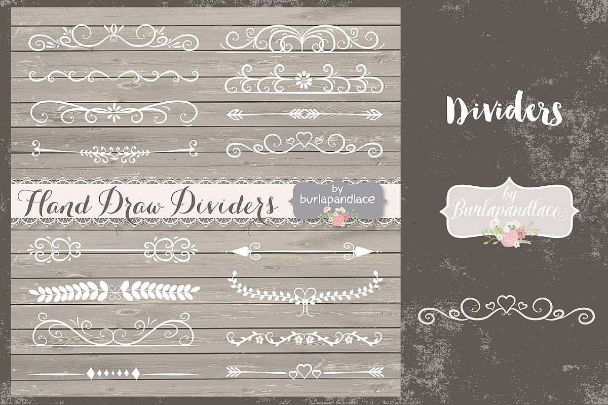 VECTOR Hand Drawn flourishes dividers example image 1