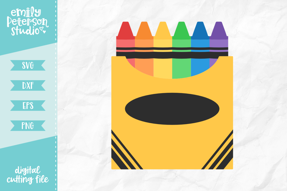 Box of Crayons SVG DXF EPS PNG example image 1