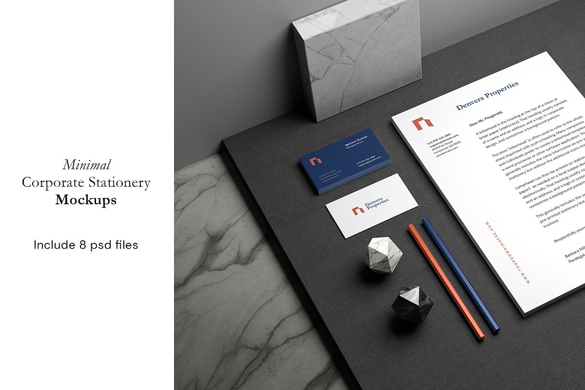 Minimal Corporate Stationery Mockup example image 1