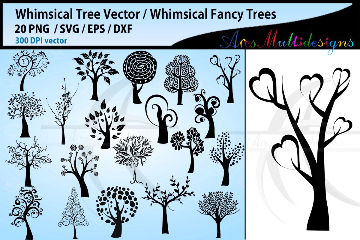 Download whimsical tree SVG / whimsical tree silhouettes svg bundle