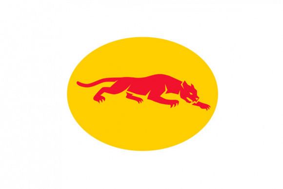 Panther Crouching Oval Retro example image 1