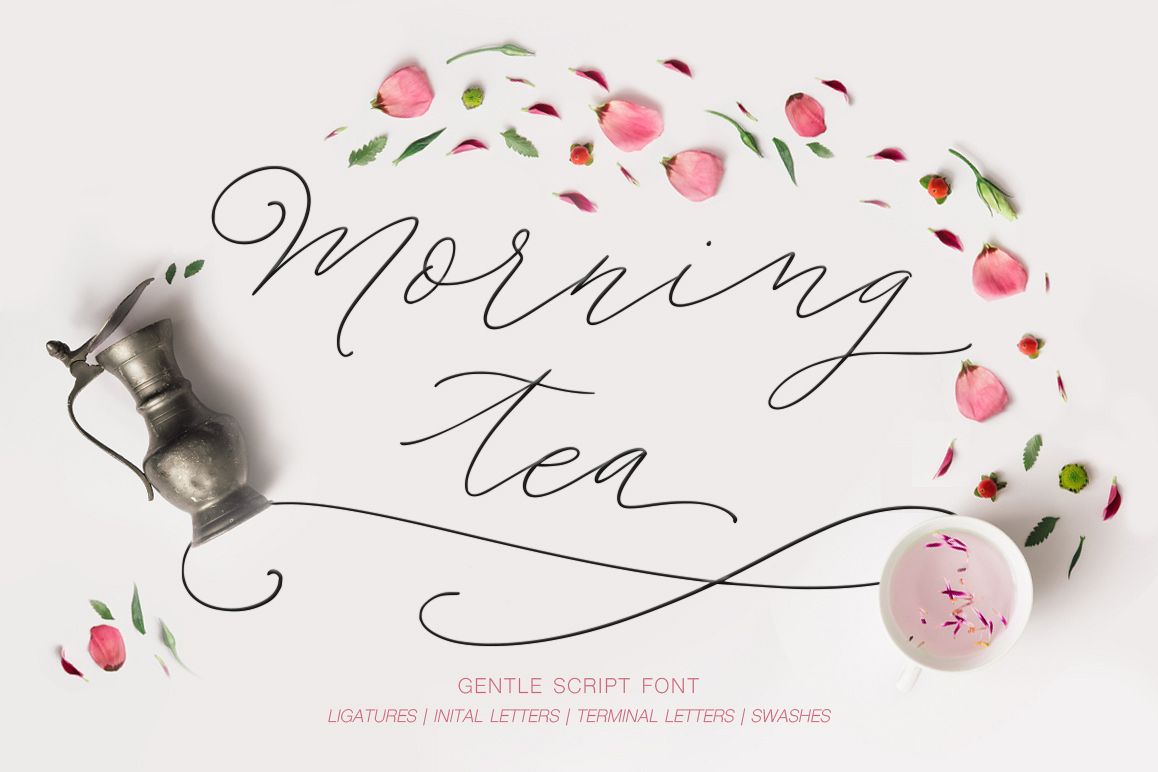 Morning tea. Script font. example image 1