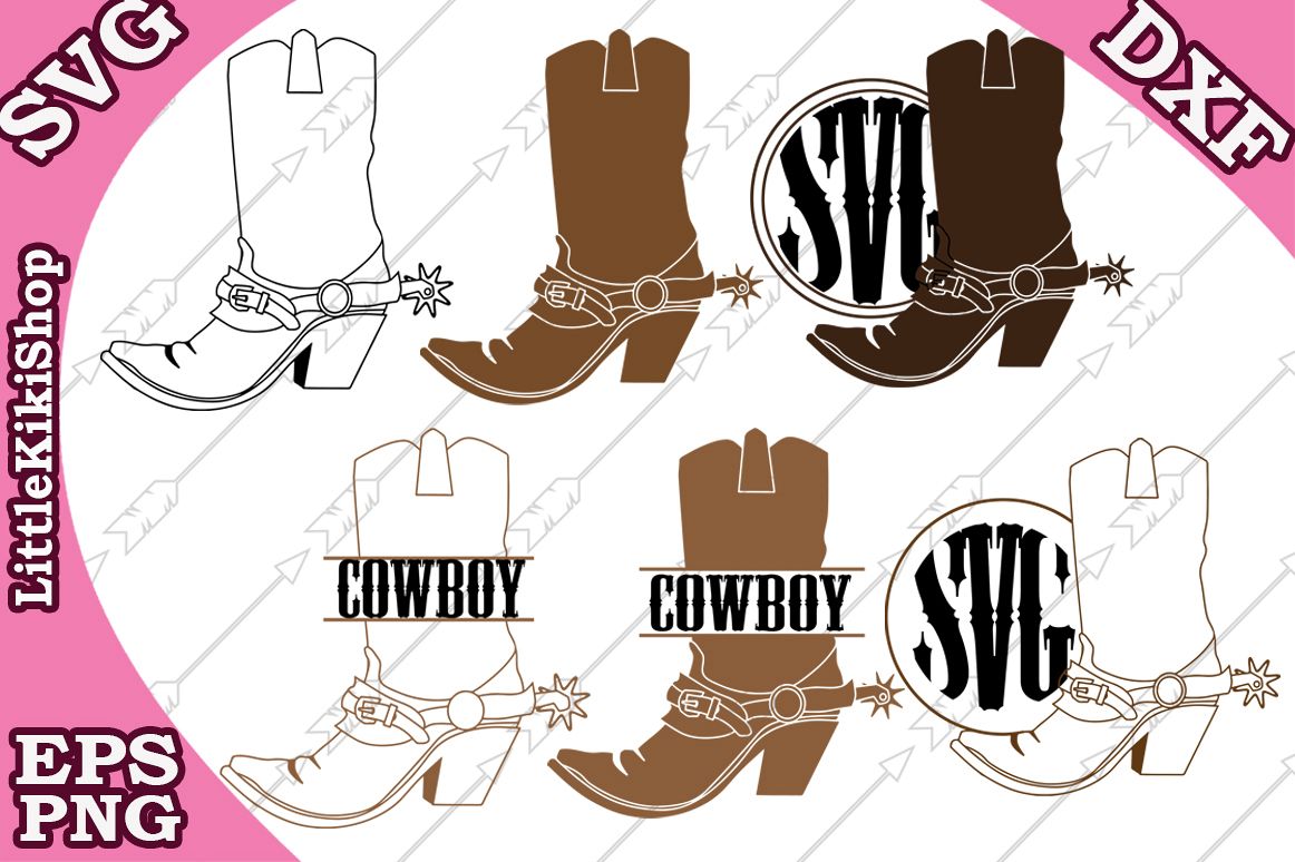 Cowboy Boots Svg,Cowboy Monogram, Western Svg,Boot Monogram example image 1