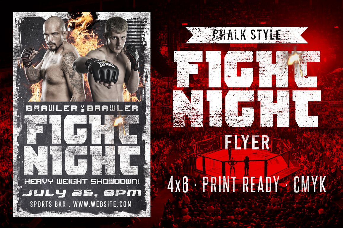 Chalk Fight Night Flyer example image 1
