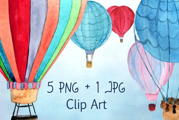 5 Hot Air Balloon PNG+JPEG example image 1