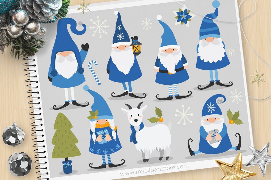 Download Scandinavian Winter Gnomes Clipart - Vector Clip Art & SVG ...