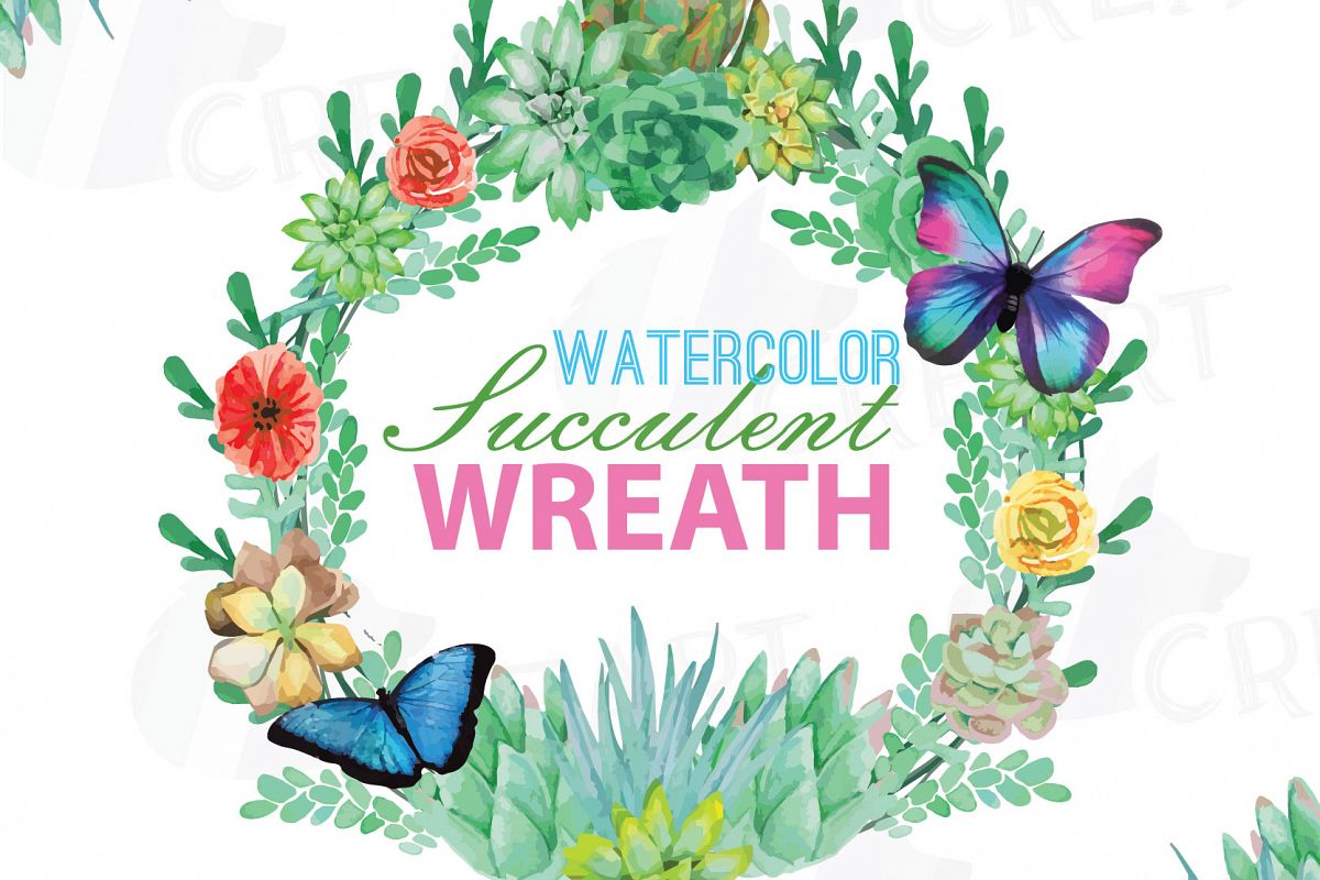 Download Watercolor succulent wreath, valentine clip art pack, flowers and succulent wreath. Eps ...