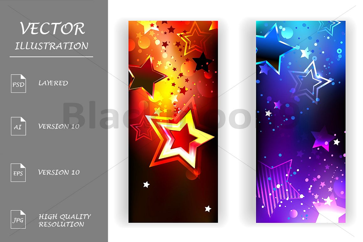 Two Banners with Abstract Stars example image 1