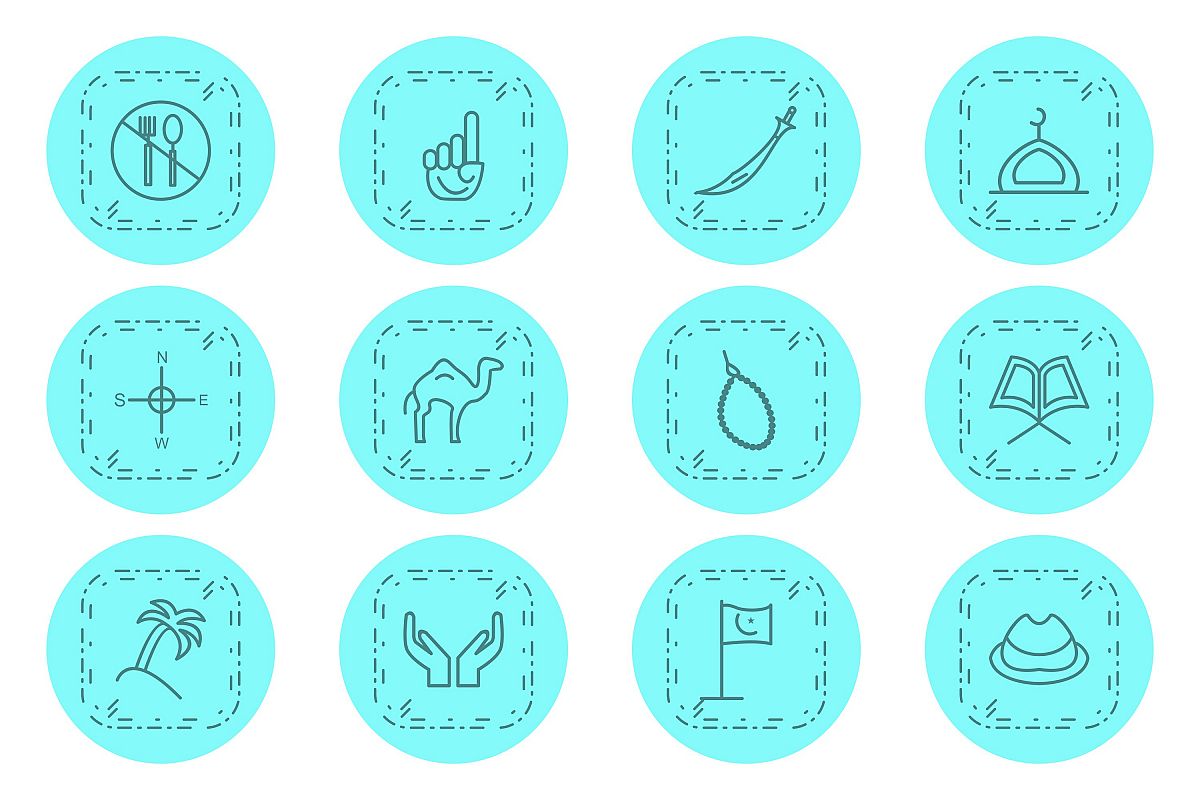 Set Of Ramadan Icons example image 1