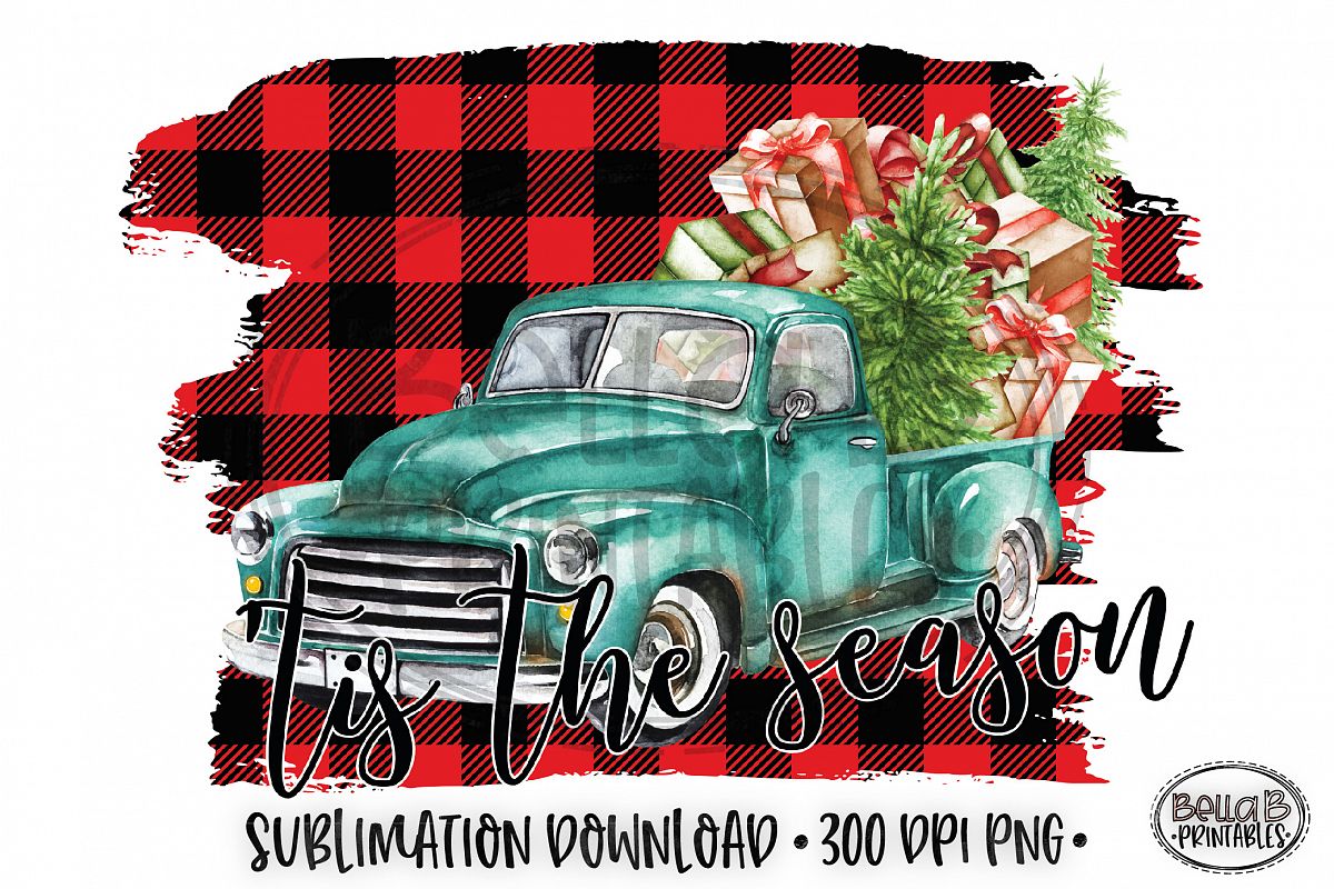 Christmas Sublimation Design, Tis The Season Sublimation example image 1