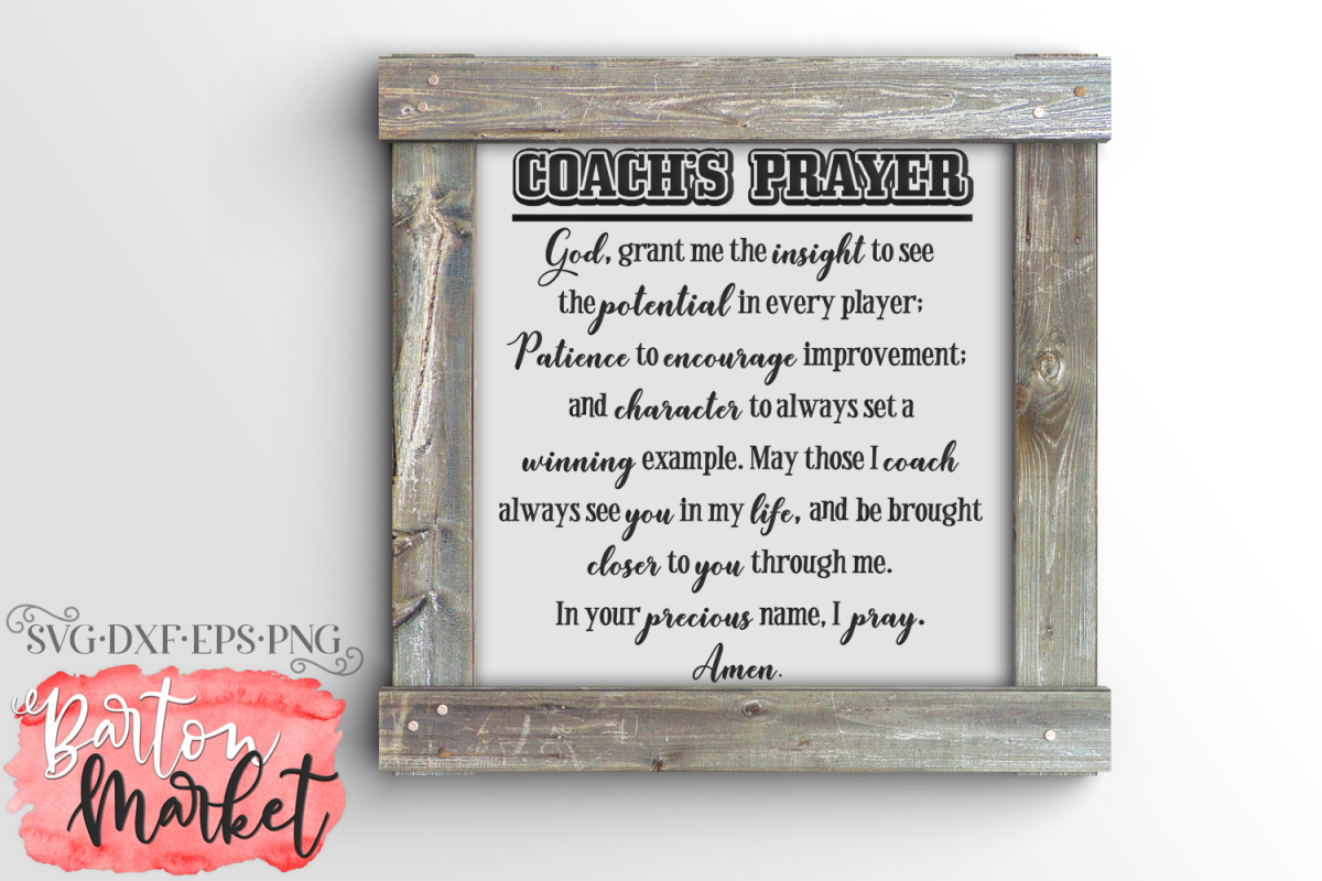 Coach's Prayer SVG DXF EPS PNG 1 example image 1