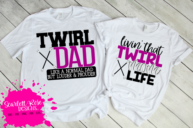 Twirl Mom SVG - Twirl Dad SVG Bundle example image 1