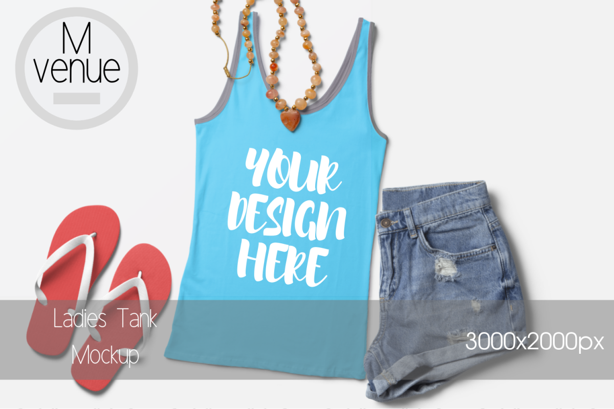 Summer Style Ladies Tank Mockup|3000x2000PX example image 1