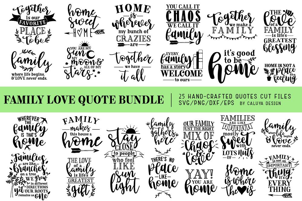 Family Love Quote SVG Cut Files Bundle | Design Bundles
