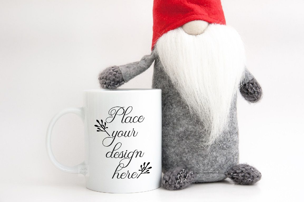 Holiday PSD mug mockup coffee christmas winter xmas mock up example image 1