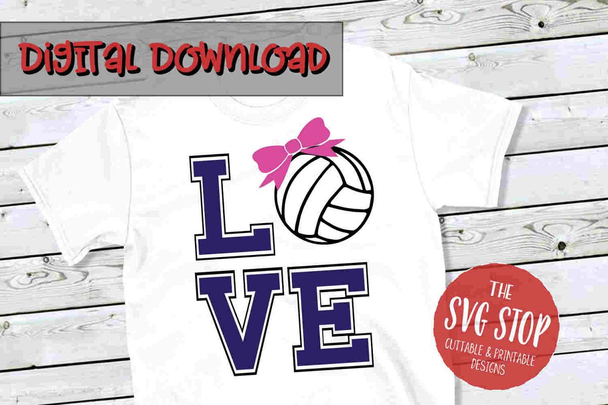 Love Volleyball SVG PNG DXF example image 1