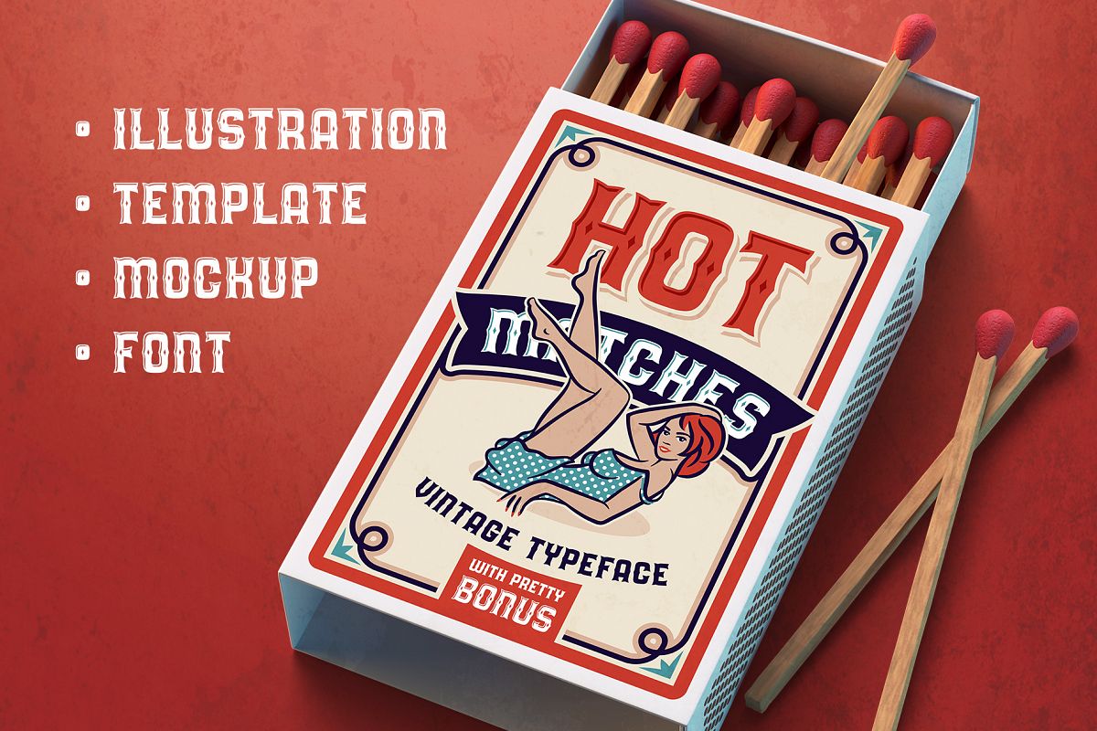 Hot Matches. Font, Mockup, Template! example image 1
