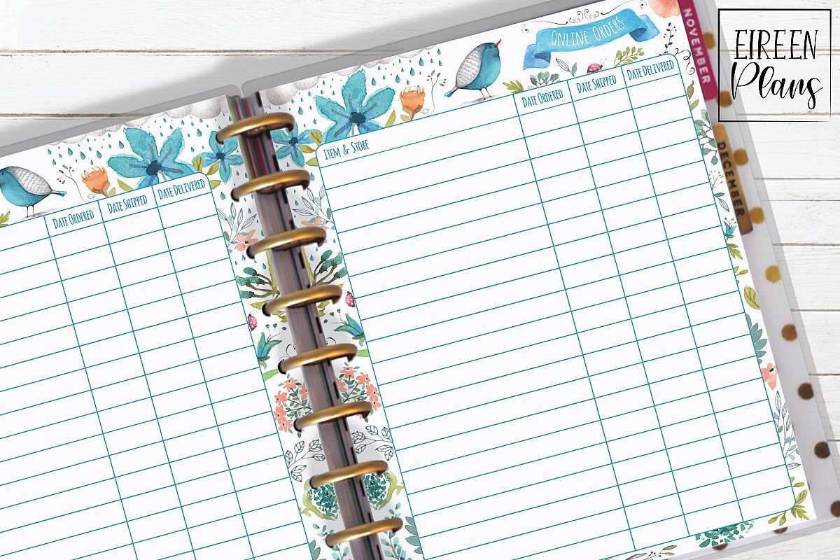 Online Orders Tracker Printable for Classic Happy Planner example image 1