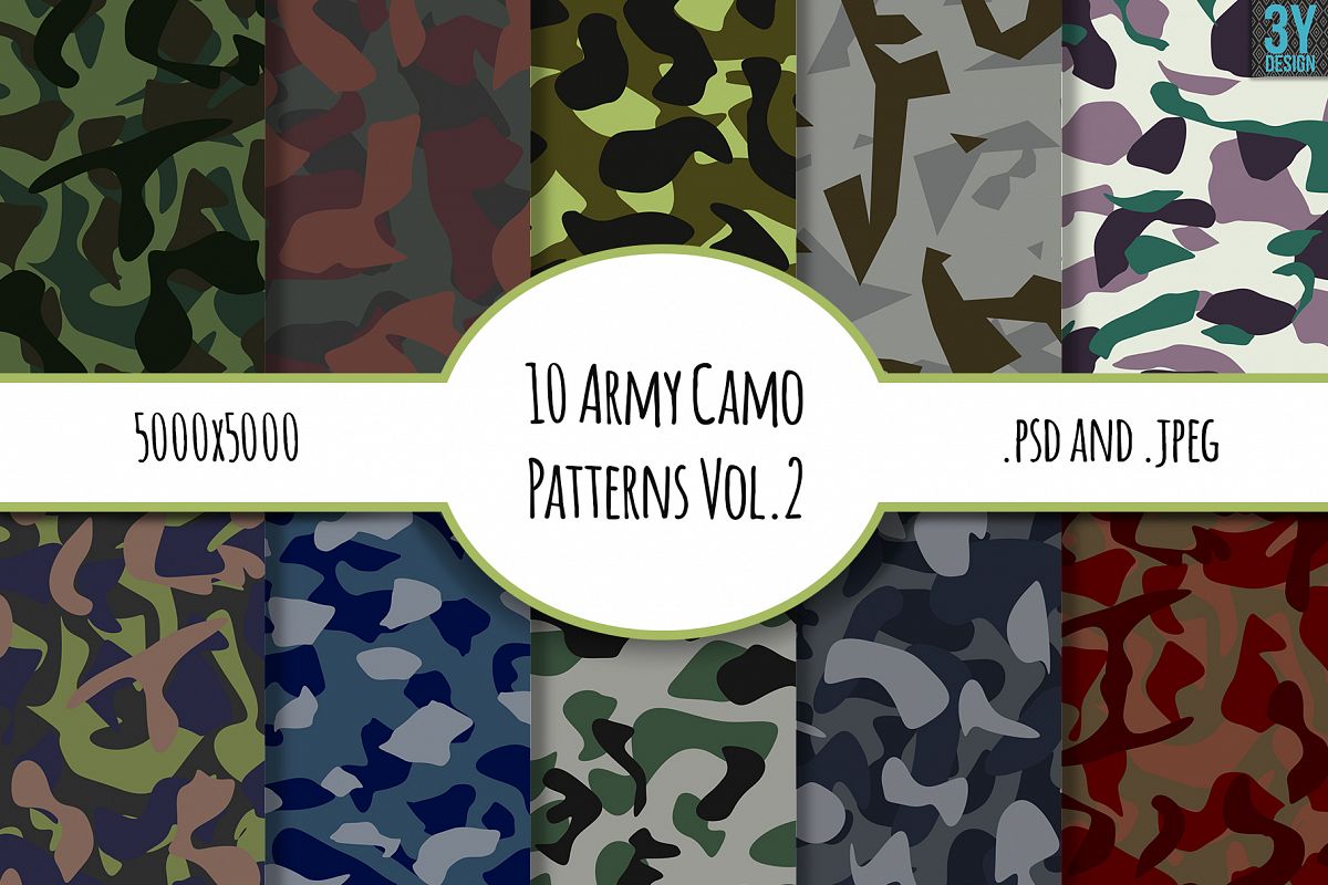 10 Army Camo Patterns Vol.2 example image 1