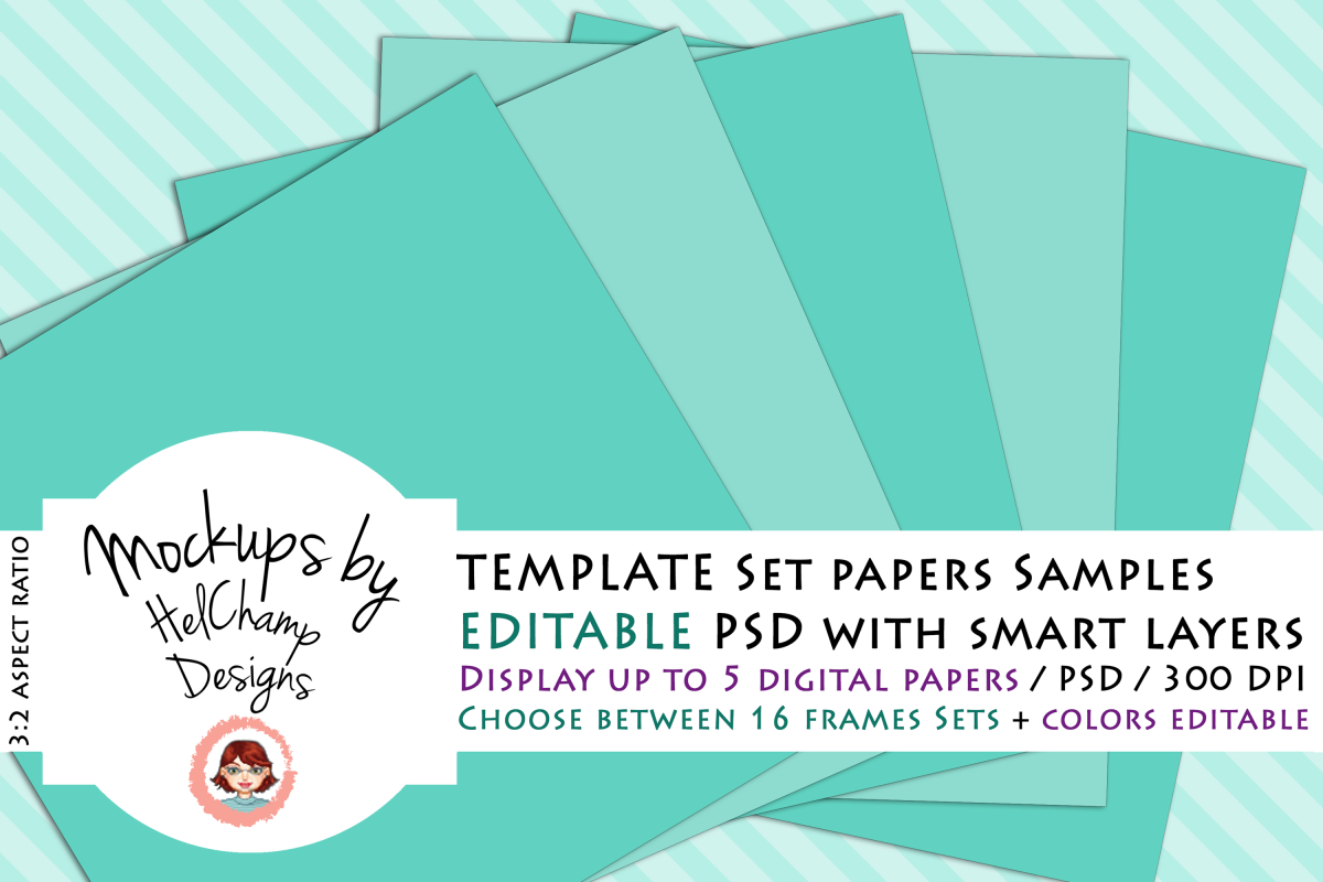 5 Panels Mockup for Digital Papers - M06 example image 1
