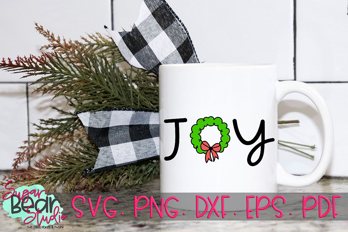 Joy Christmas Wreath - A Christmas SVG example image 1