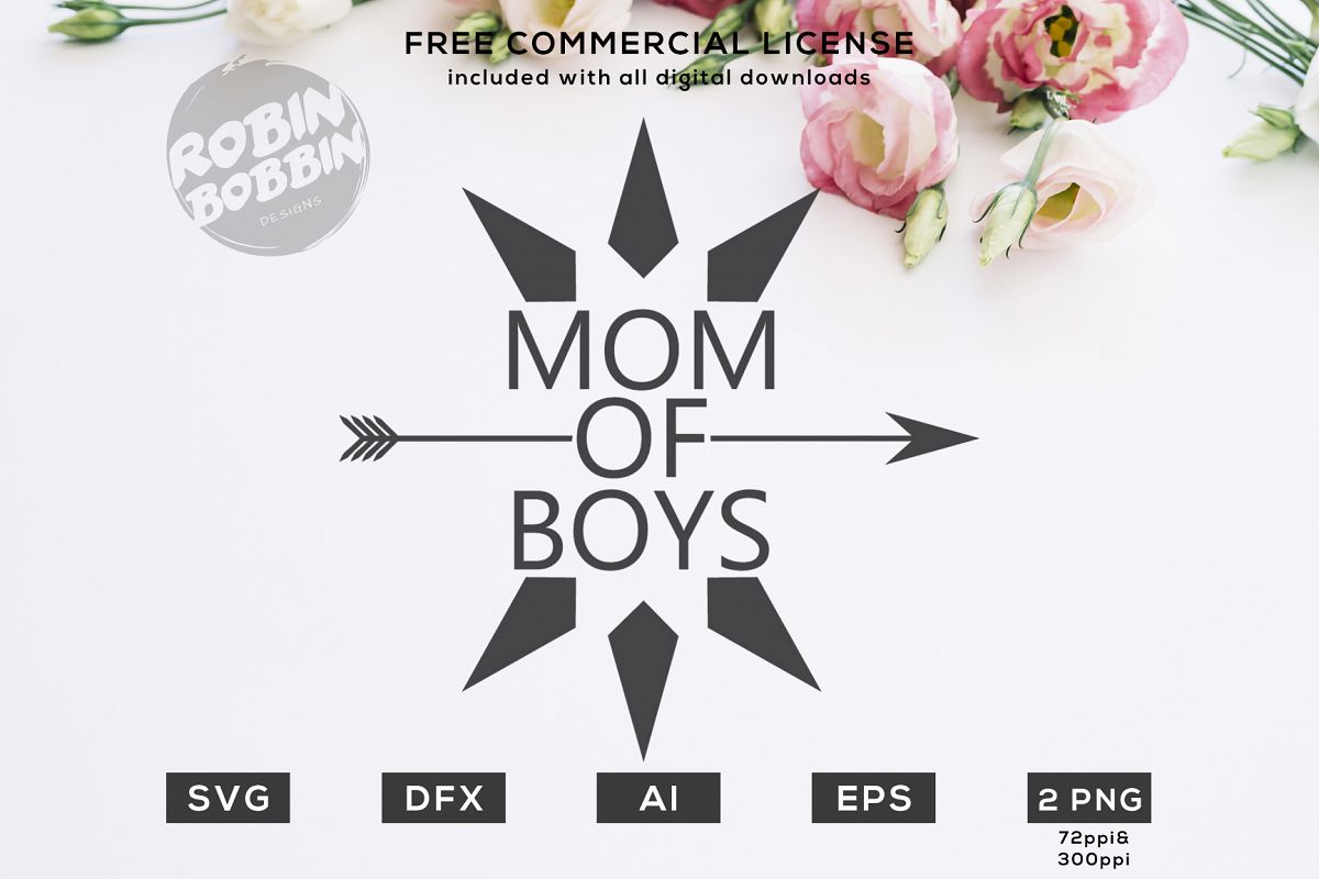 Mom Of Boys Design for T-Shirt, Hoodies, Mugs and more example image 1