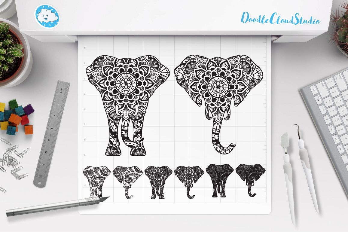 Download Elephant Svg Elephant Head Mandala Svg Files 111953 Cut Files Design Bundles