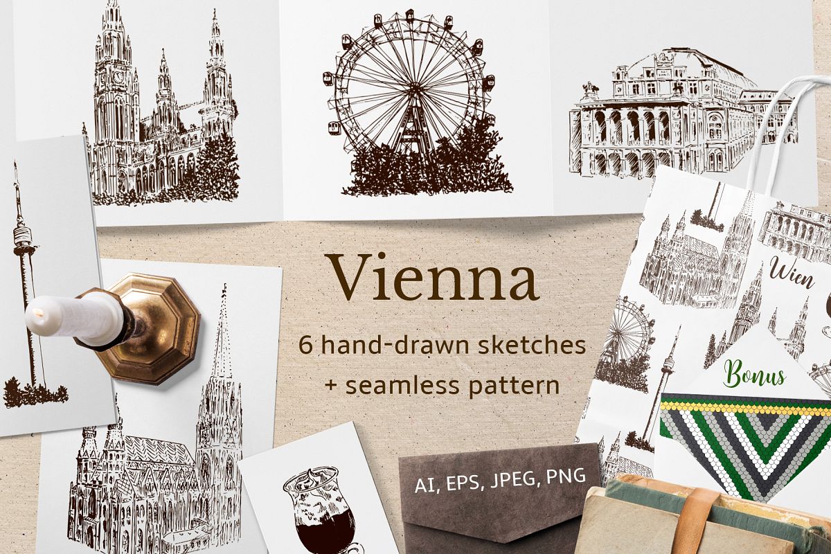 Set of Vienna sketches example image 1