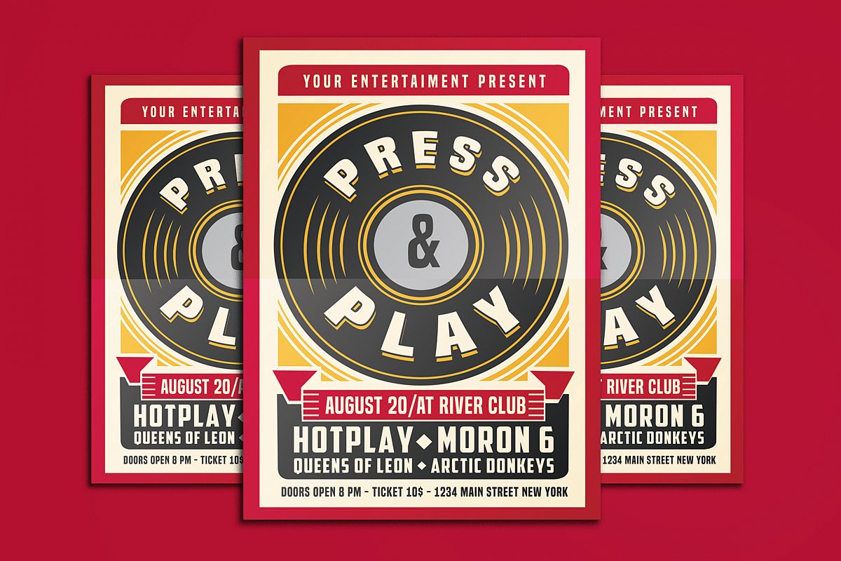 Party Club DJ Concert Flyer and Poster example image 1